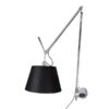 TOLOMEO MEGA φωτιστικό τοίχου με διαχύτη από μαύρο ύφασμα με dimmer