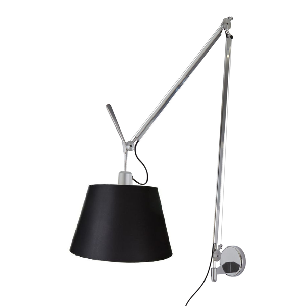 5845-mainImage TOLOMEO MEGA φωτιστικό τοίχου με διαχύτη από μαύρο ύφασμα με dimmer