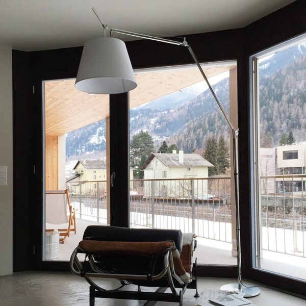 TOLOMEO MEGA φωτιστικό δαπέδου - γκρι σατέν διαχύτης