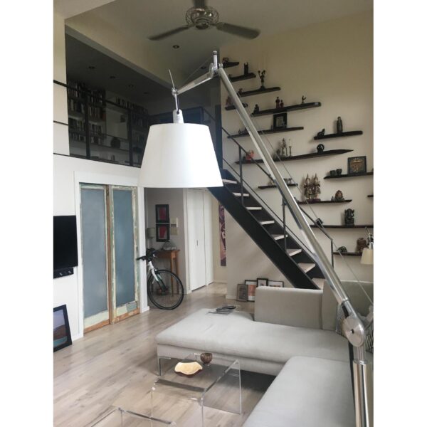 TOLOMEO MEGA φωτιστικό δαπέδου - γκρι σατέν διαχύτης