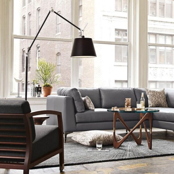 TOLOMEO MEGA φωτιστικό δαπέδου - μαύρος μεταξωτός διαχύτης