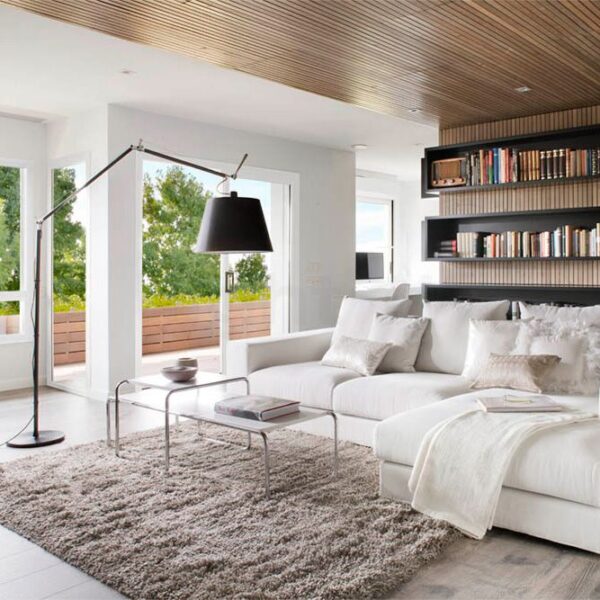 TOLOMEO MEGA φωτιστικό δαπέδου - μαύρος μεταξωτός διαχύτης