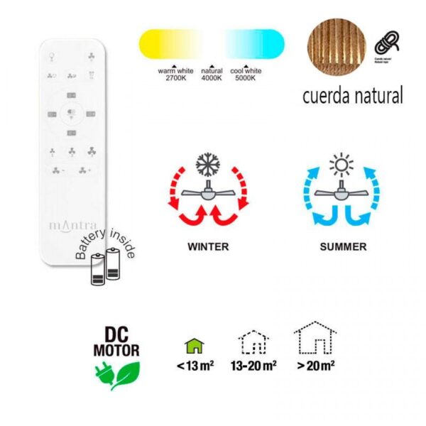 POLINESIA NATURAL ανεμιστήρας με φως