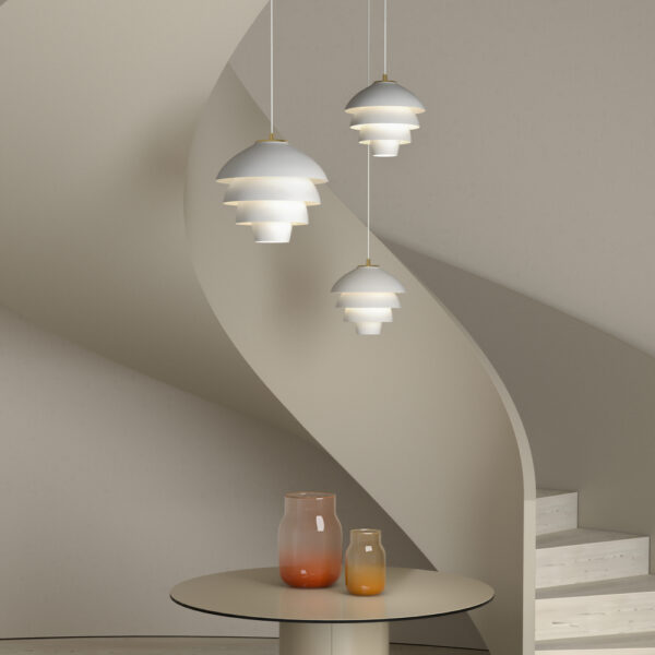 VALENCIA κρεμαστό φωτιστικό λευκό/ορείχαλκο