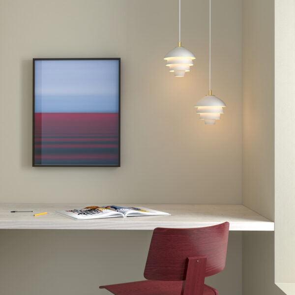 VALENCIA κρεμαστό φωτιστικό λευκό/ορείχαλκο