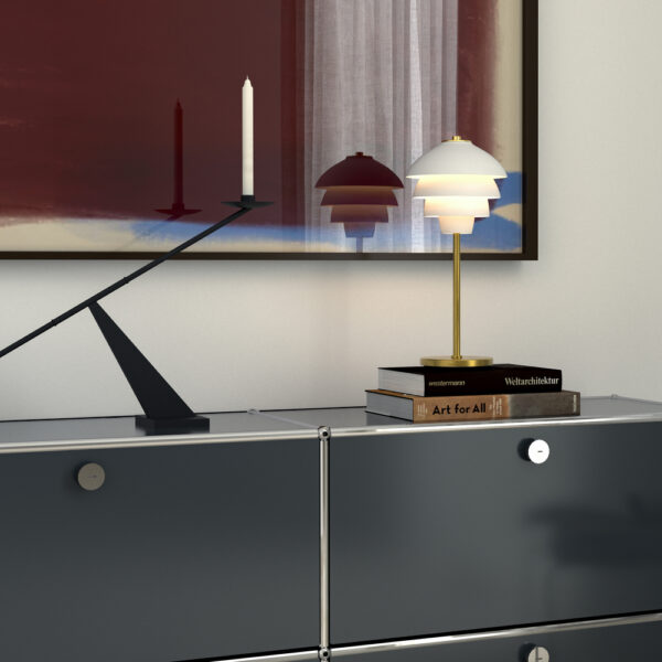 6961-1796c9a10f76446b9b2f46095b42c7c6 VALENCIA επιτραπέζιο φωτιστικό λευκό/ορείχαλκο