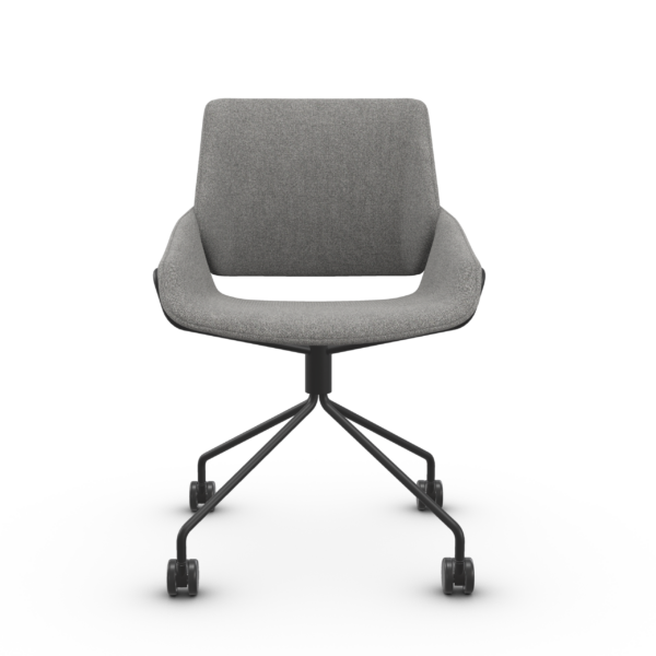 monk swivel_black legs with castors_black 421_garc bic fabric_light plus MONK περιστρεφόμενη καρέκλα με ρόδες