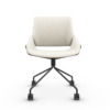 monk swivel_black legs with castors_white 111_garc bic fabric_light plus MONK περιστρεφόμενη καρέκλα με ρόδες