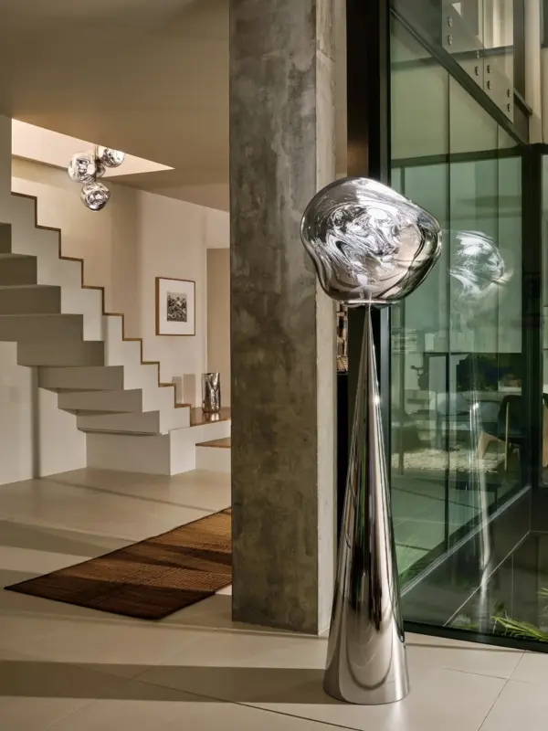 Melt-Fat-Cone-Floor-Light-Silver-ambiance MELT CONE FAT φωτιστικό δαπέδου