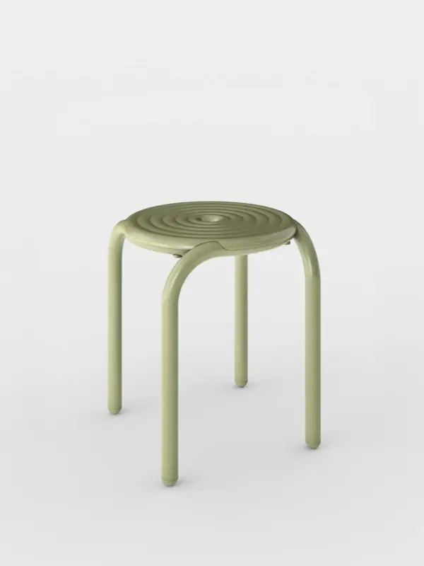 Groove-Outdoor-Stool-GREEN Groove σκαμπό σετ των 2